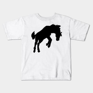 bucking horse black Kids T-Shirt